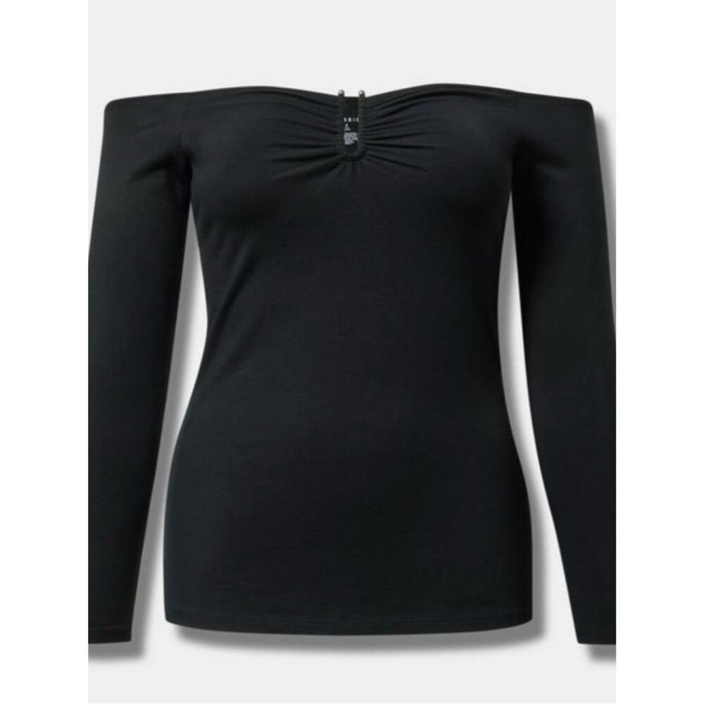 Torrid Foxy U-Bar Off-Shoulder Top Size 00 - Picture 2 of 4